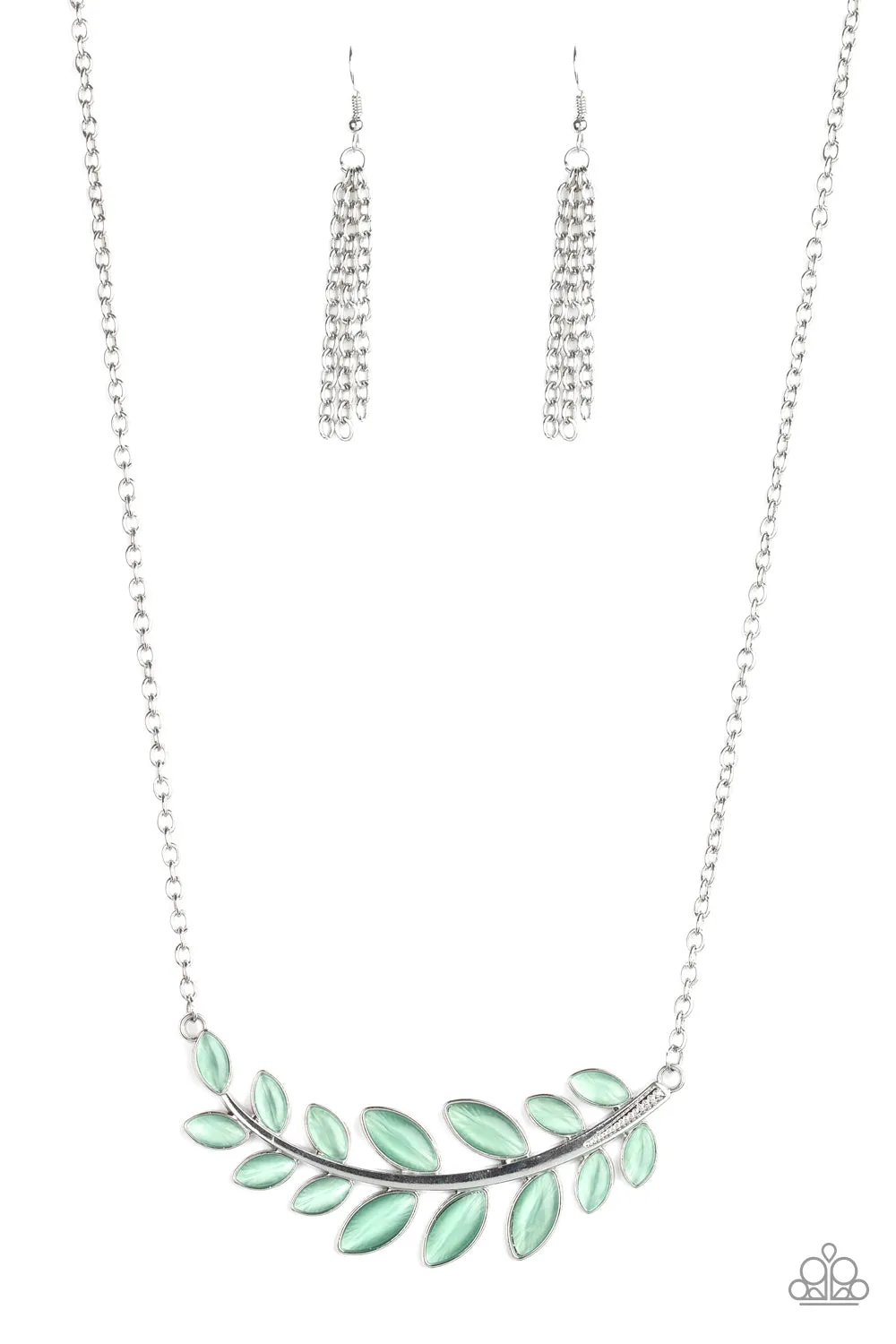 Paparazzi Frosted Foliage - Green Necklace