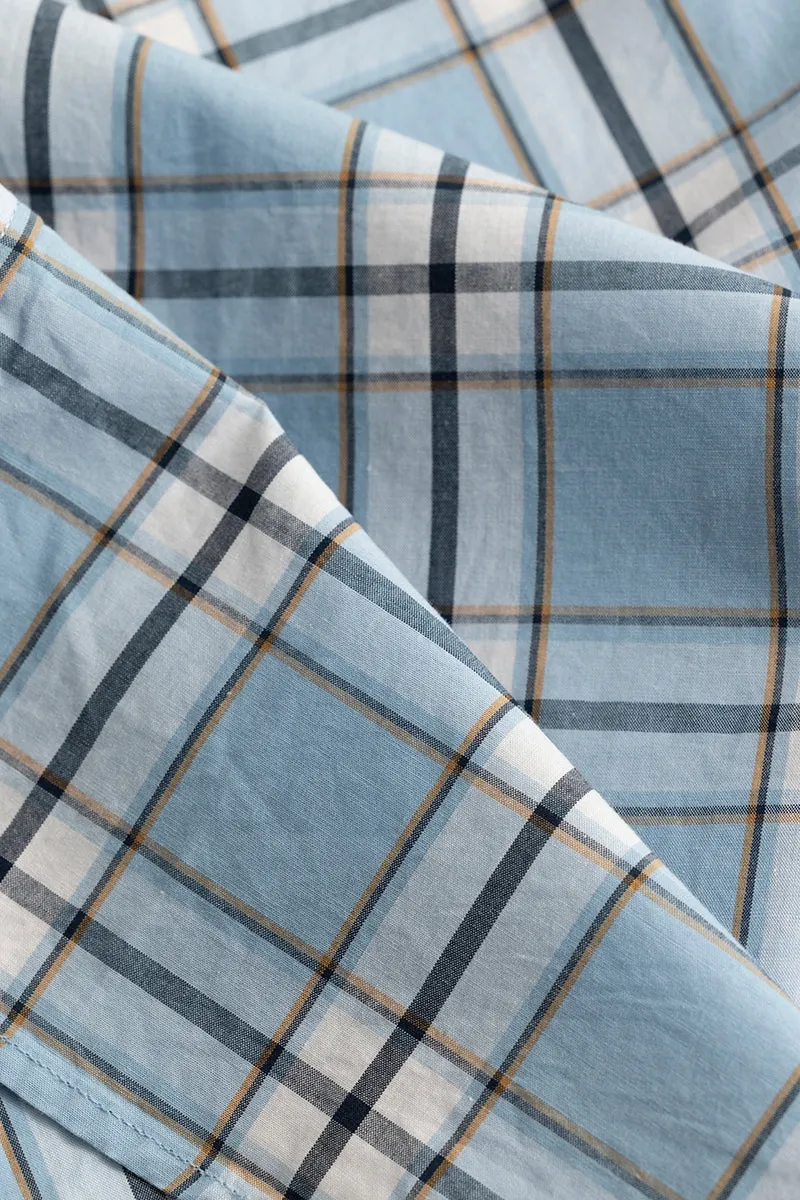 Parallel Grid Blue Checks Shirt