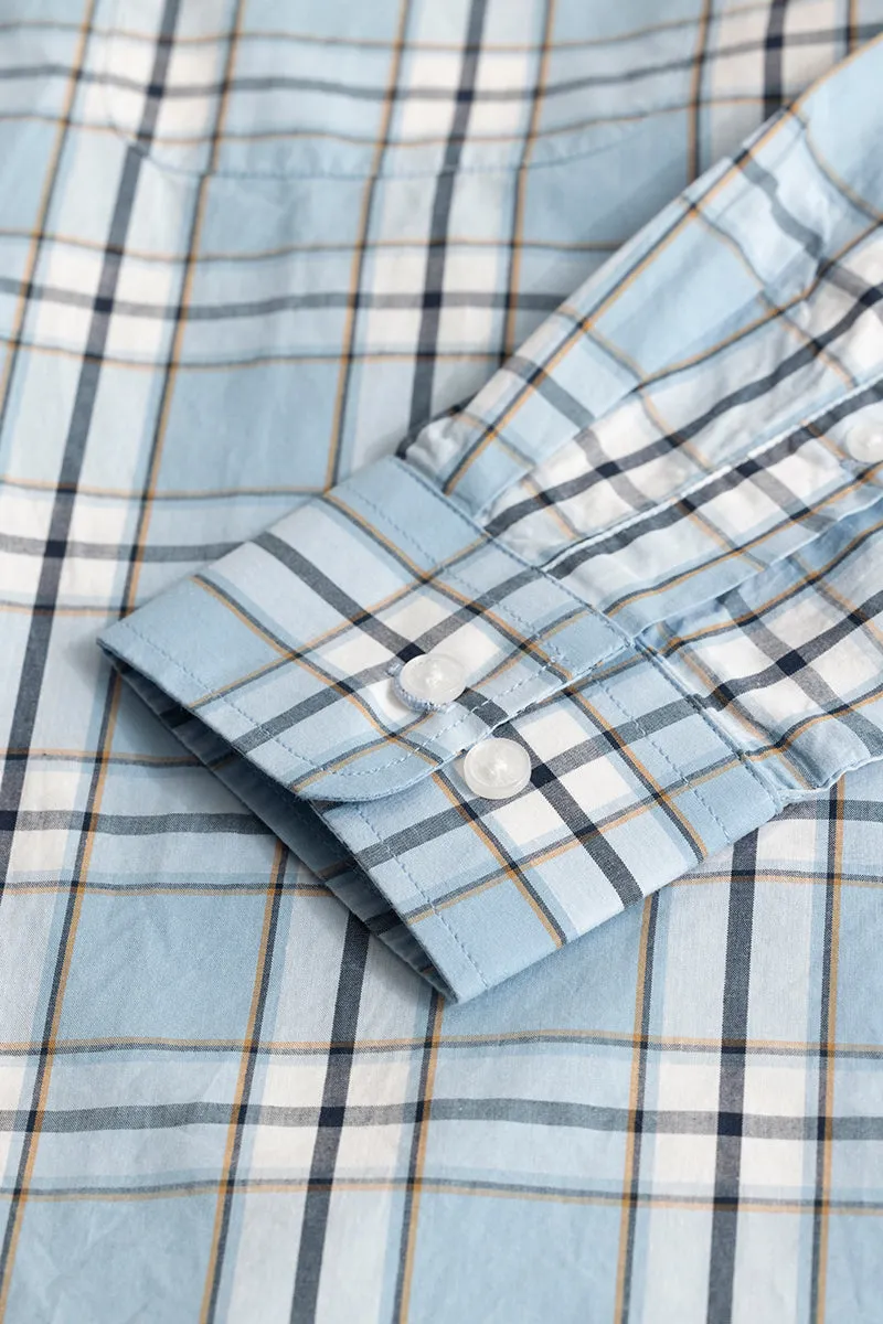 Parallel Grid Blue Checks Shirt