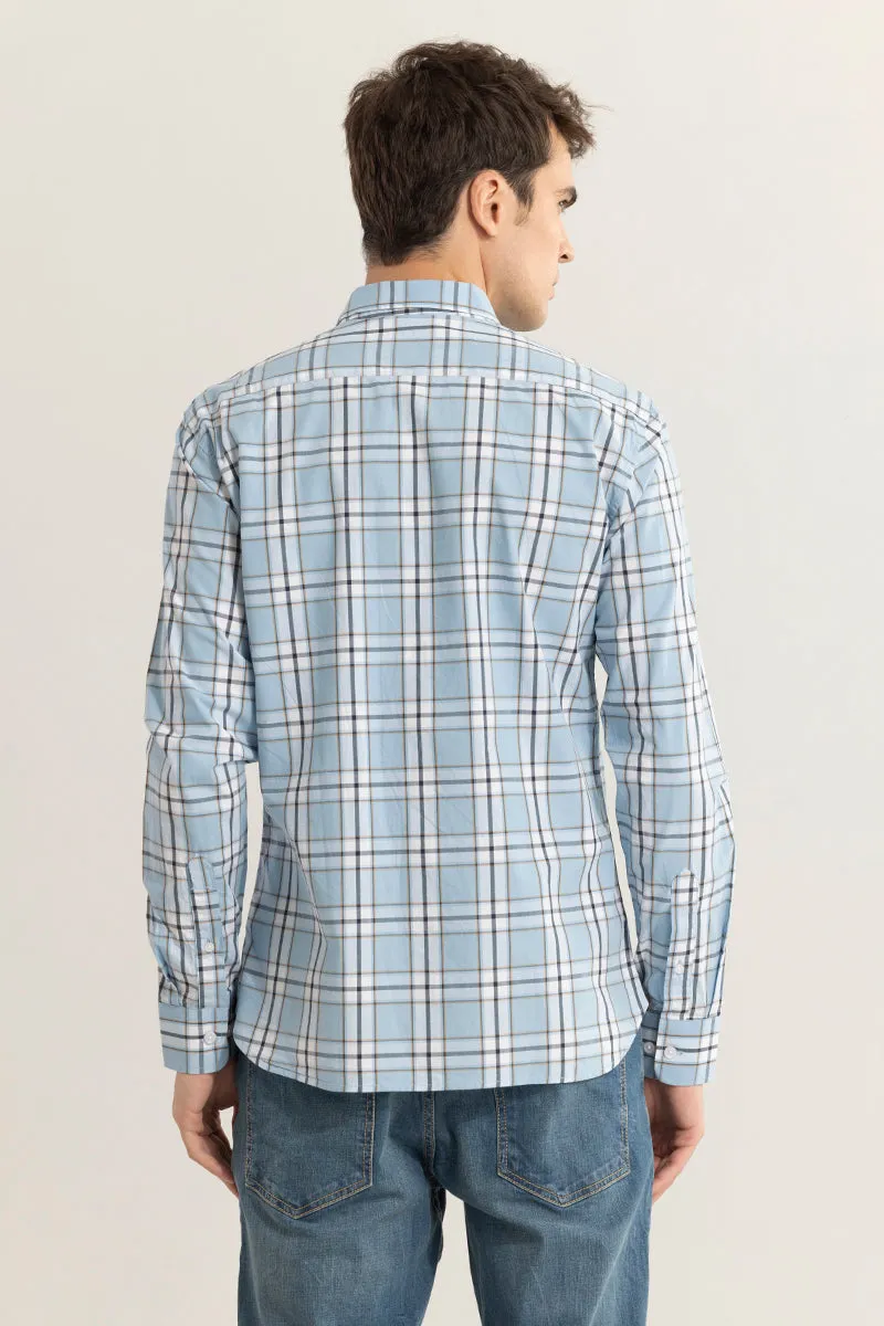 Parallel Grid Blue Checks Shirt