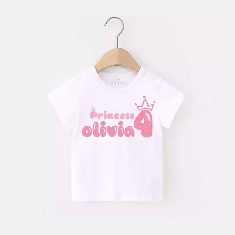 Personalized Princess Birthday T-Shirt - PINK