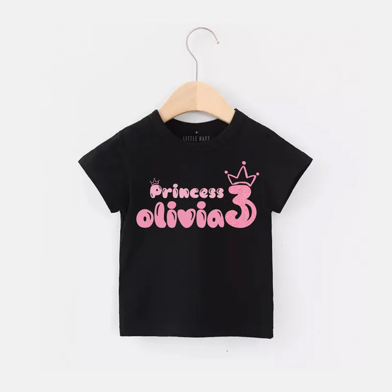 Personalized Princess Birthday T-Shirt - PINK