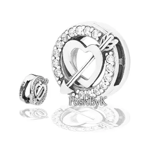 Reflexions Asymmetric Heart & Arrow Clip Charm 797793CZ