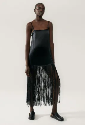 Silk Laundry - Fringe Dress - Black