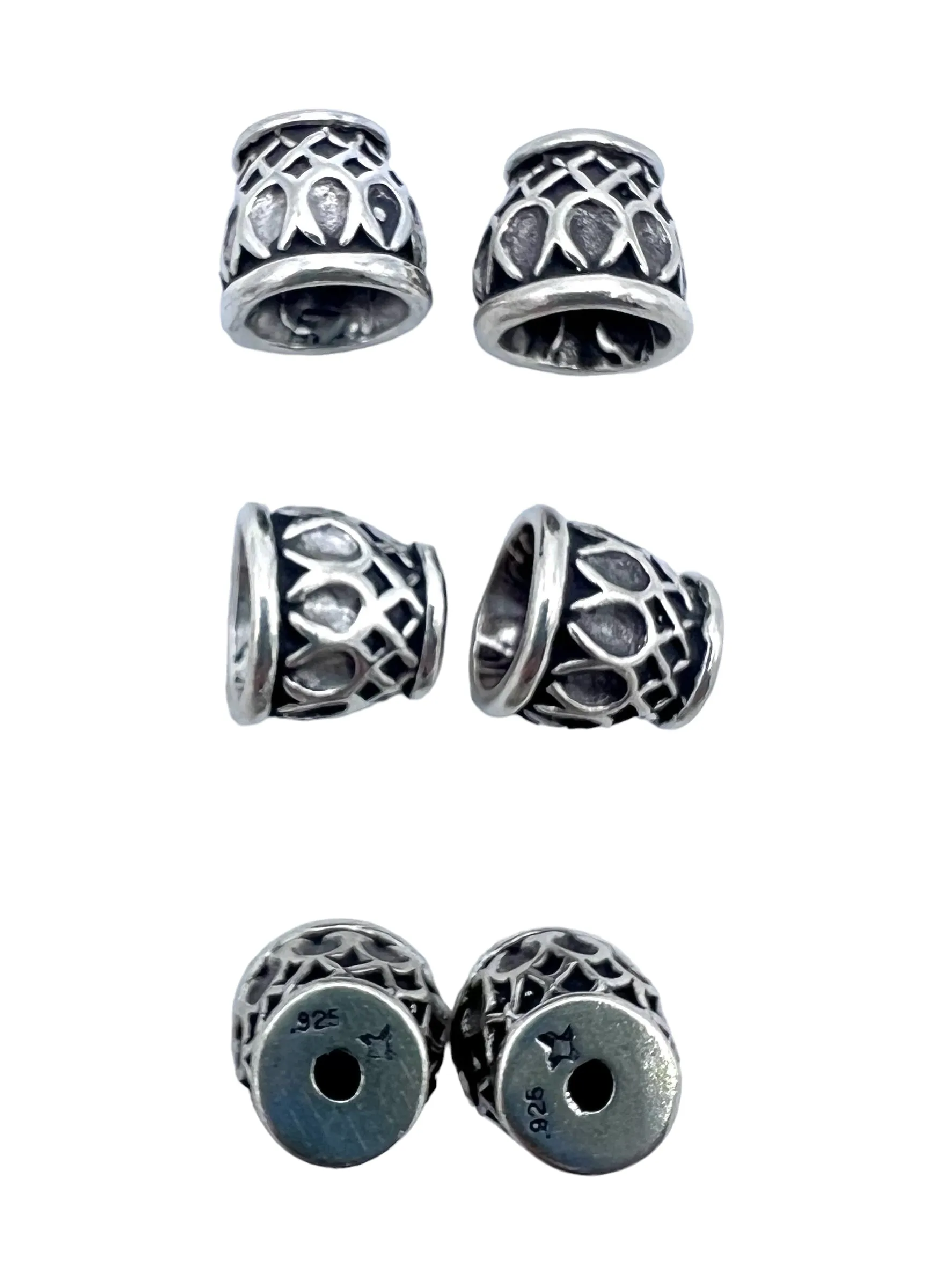 Sterling Silver Oxidized Bead Cap 10mm (Heavy) (Sold Per One Piece)