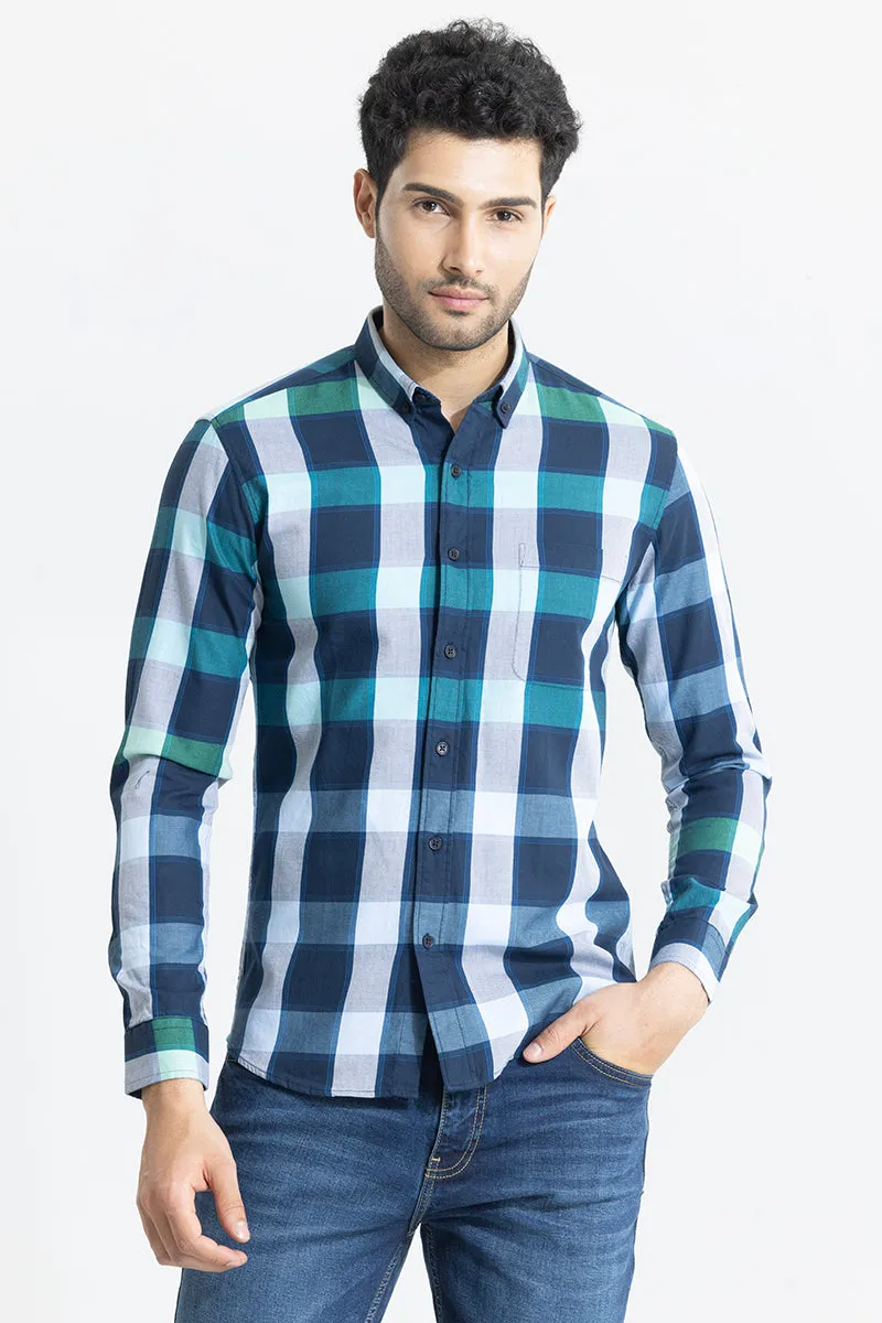 Subtle Checks Blue Shirt