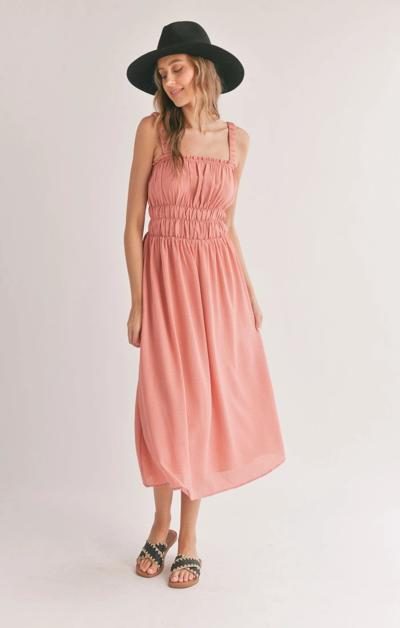 The Heat Gathered Bust Detail Midi Dress