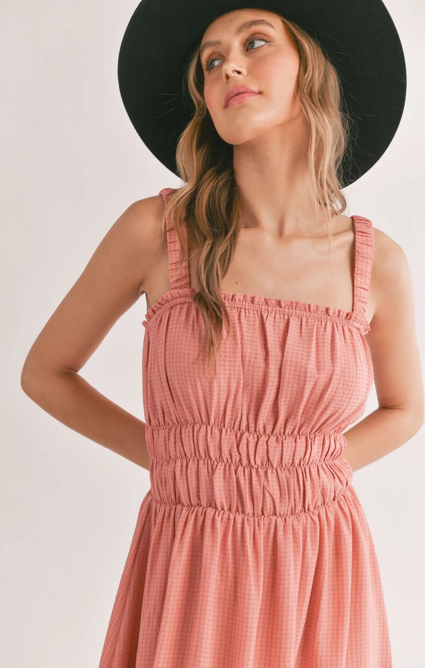 The Heat Gathered Bust Detail Midi Dress