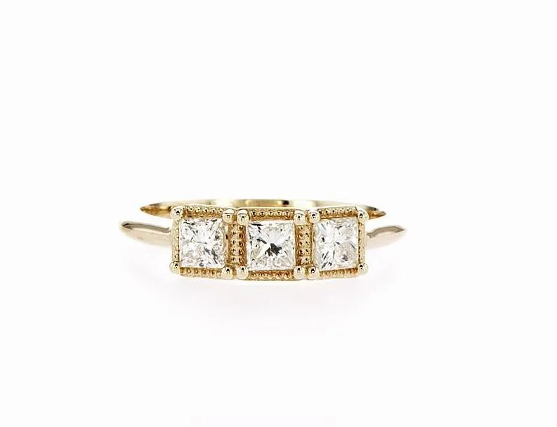 Tina  Three Stone Diamond Ring  (0.70Ctw)