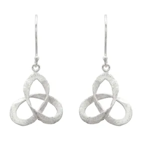 Trinity Knot Brushed Finish Earrings - Small